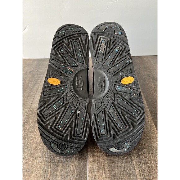 UGG Isley Black Leather Vibram Pom Pom Waterproof Boot Women's Size US9.5/EU40.5 - Picture 7 of 10